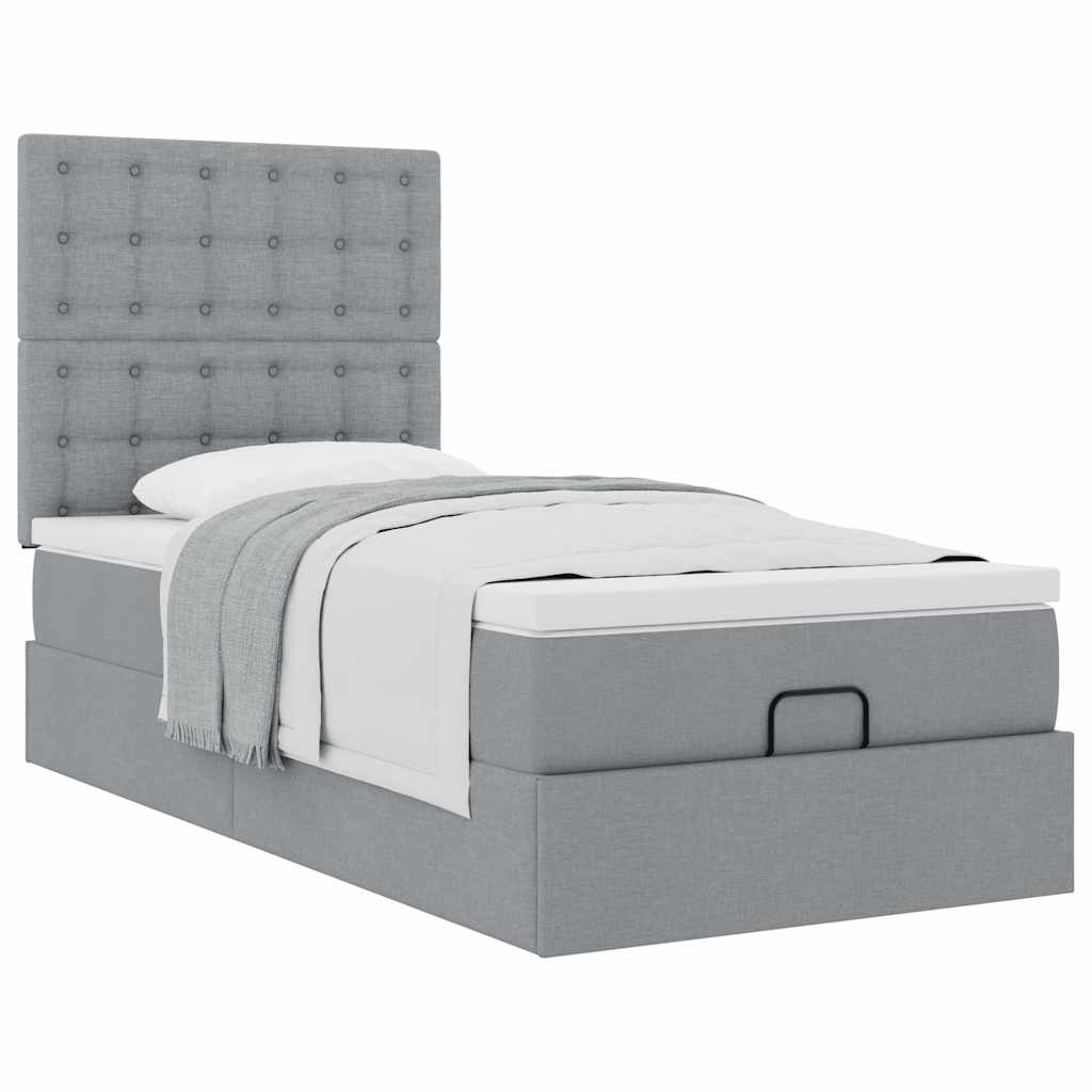 Struttura Letto Pouf con Materasso 90x190 cm in Tessuto | homemem39