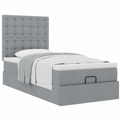 Struttura Letto Pouf con Materasso 90x190 cm in Tessuto | homemem39