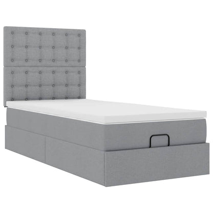 Struttura Letto Pouf con Materasso 90x190 cm in Tessuto | homemem39