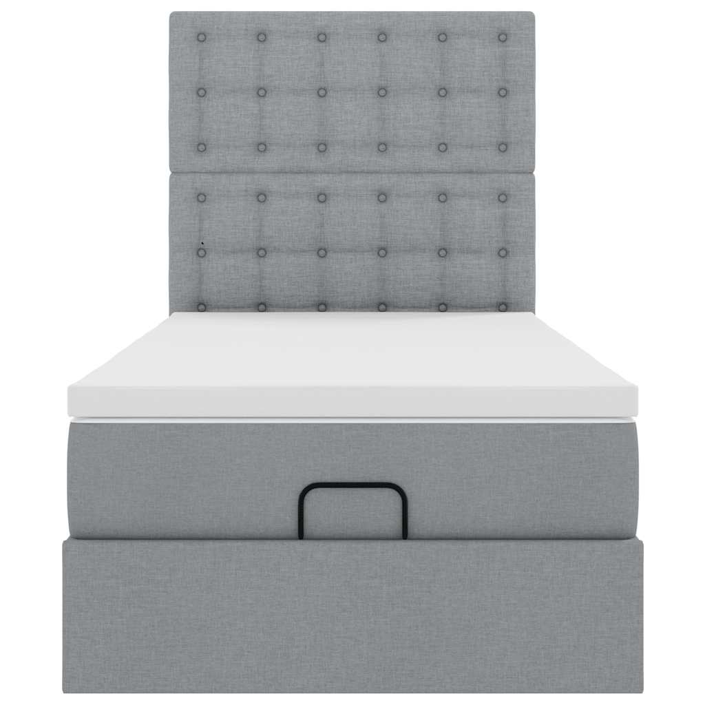 Struttura Letto Pouf con Materasso 90x190 cm in Tessuto | homemem39