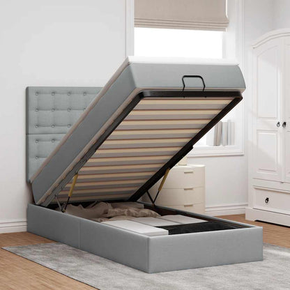Struttura Letto Pouf con Materasso 90x190 cm in Tessuto