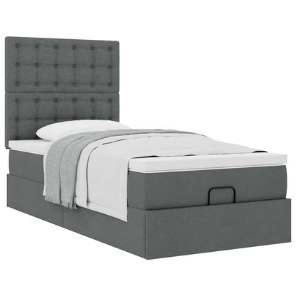 Struttura Letto Pouf con Materasso 90x190 cm in Tessuto | homemem39