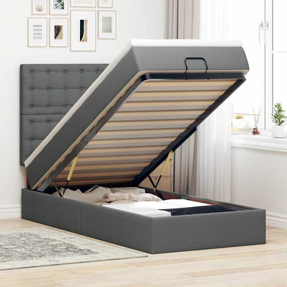 Struttura Letto Pouf con Materasso 90x190 cm in Tessuto | homemem39