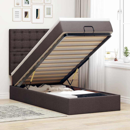 Struttura Letto Pouf con Materasso 90x190 cm in Tessuto
