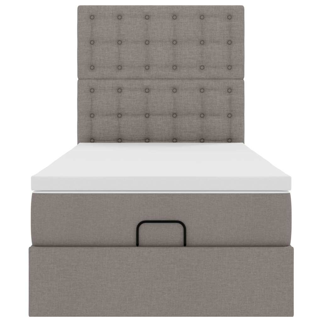 Struttura Letto Pouf con Materasso Tortora 90x190 cm in Tessuto | homemem39