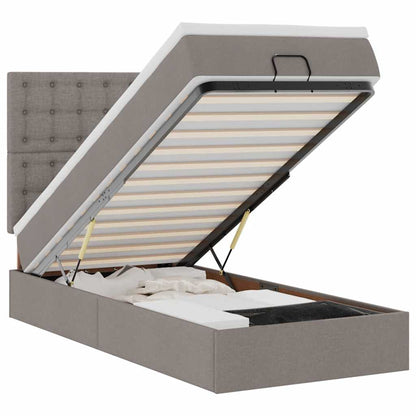 Pouf Letto con Materasso Tortora 90x200 cm in Tessuto