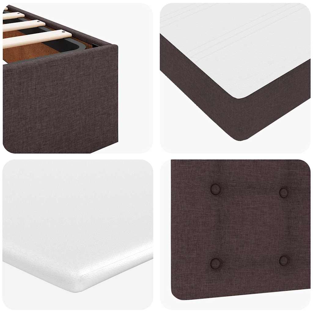 Pouf Letto con Materasso Marrone Scuro 100x200 cm in Tessuto | homemem39