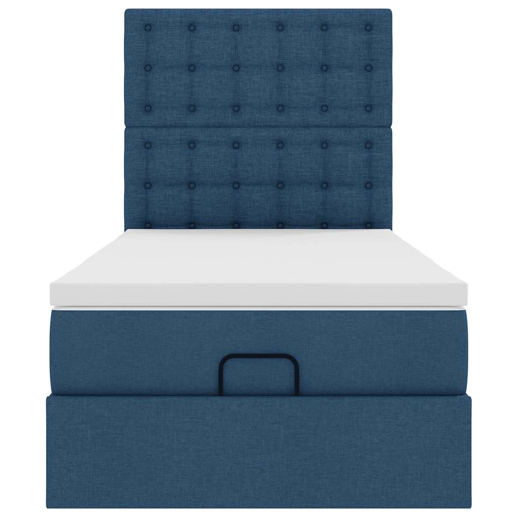 Pouf Letto con Materasso Blu 100x200 cm in Tessuto | homemem39
