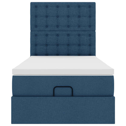 Pouf Letto con Materasso Blu 100x200 cm in Tessuto | homemem39