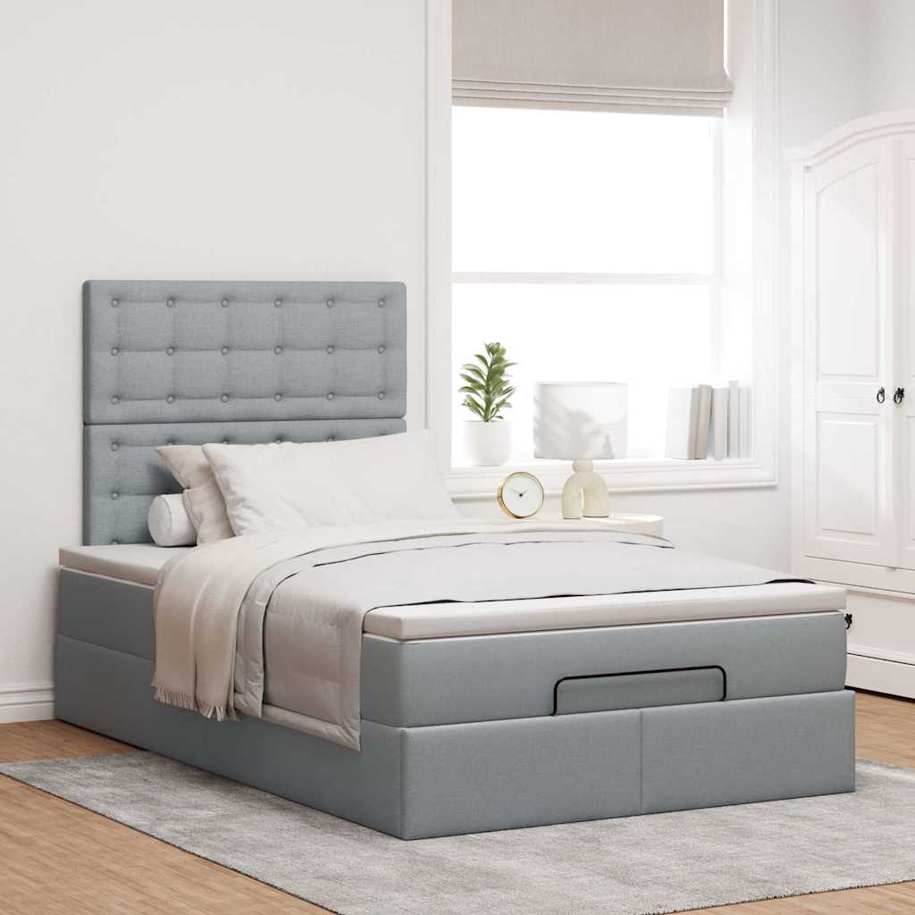 Struttura Letto Pouf con Materasso 120x190 cm in Tessuto | homemem39