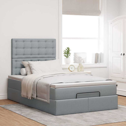 Struttura Letto Pouf con Materasso 120x190 cm in Tessuto | homemem39