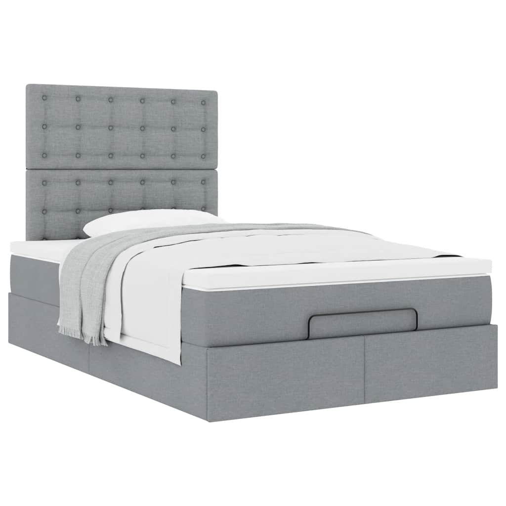 Struttura Letto Pouf con Materasso 120x190 cm in Tessuto | homemem39