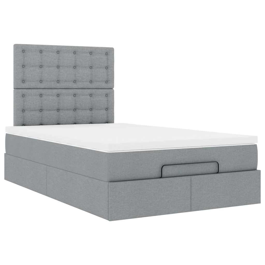 Struttura Letto Pouf con Materasso 120x190 cm in Tessuto | homemem39