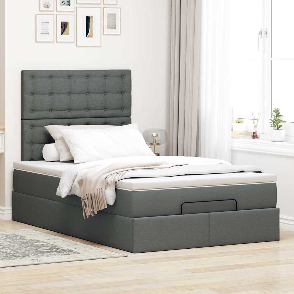 Struttura Letto Pouf con Materasso 80x200 cm in Tessuto | homemem39