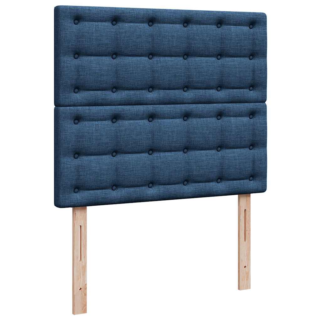 Struttura Letto Pouf con Materasso Blu 120x190 cm in Tessuto | homemem39