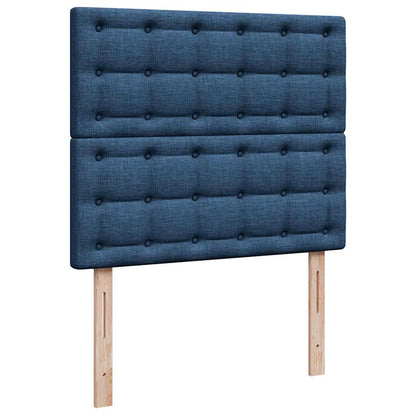 Struttura Letto Pouf con Materasso Blu 120x190 cm in Tessuto | homemem39