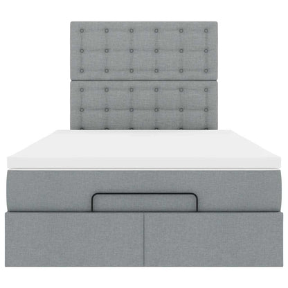 Struttura Letto Pouf con Materasso 120x200 cm in Tessuto - homemem39