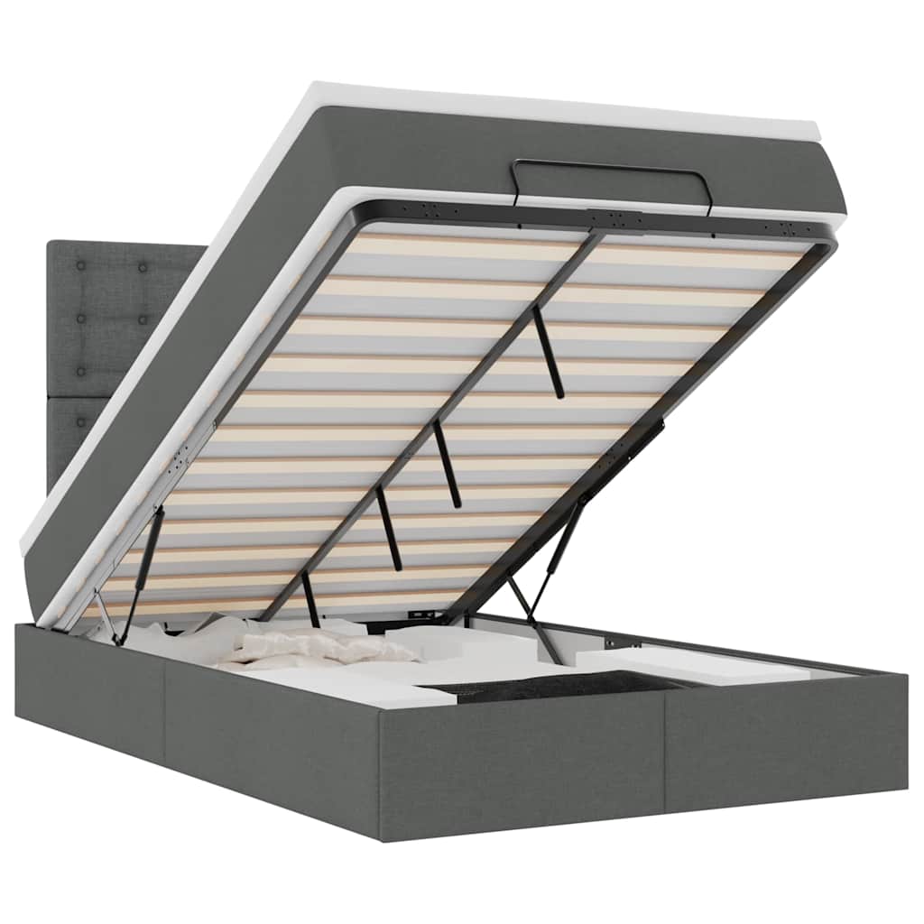 Struttura Letto Pouf con Materasso 120x200 cm in Tessuto - homemem39