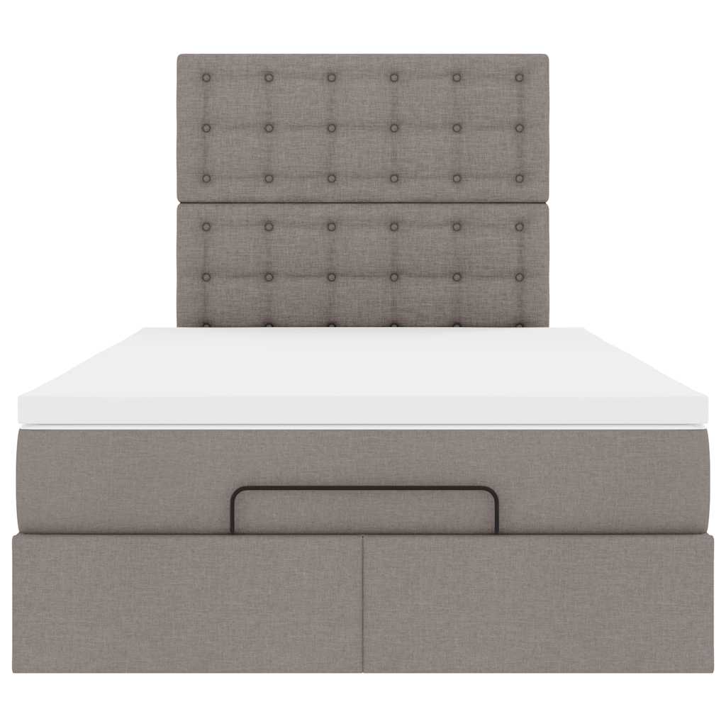 Struttura Letto Pouf con Materasso Tortora 120x200cm in Tessuto | homemem39