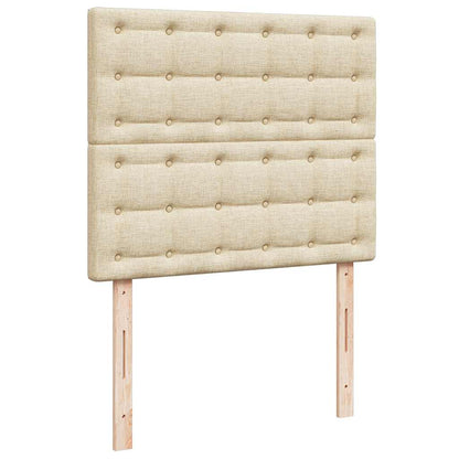 Struttura Letto Pouf con Materasso Crema 120x200 cm in Tessuto