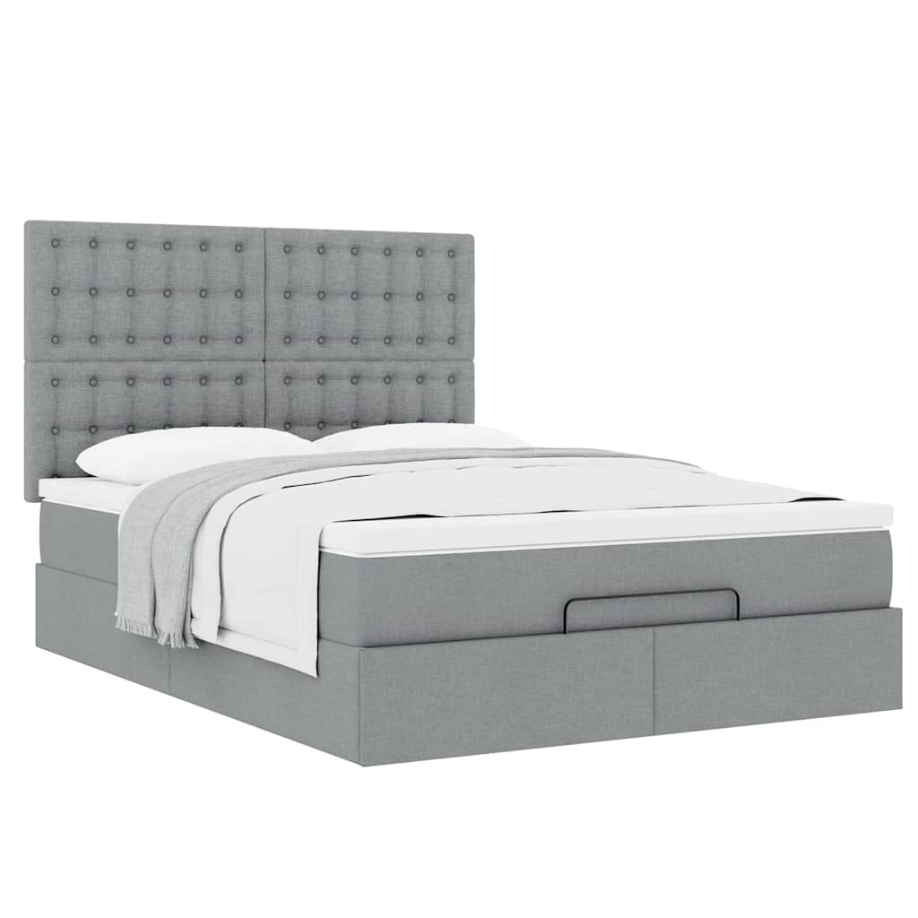 Struttura Letto Pouf con Materasso 140x190 cm in Tessuto | homemem39