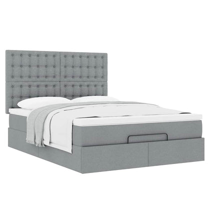 Struttura Letto Pouf con Materasso 140x190 cm in Tessuto | homemem39