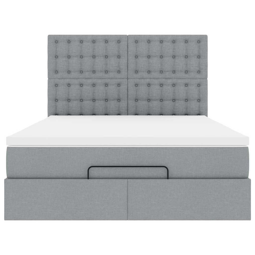 Struttura Letto Pouf con Materasso 140x190 cm in Tessuto | homemem39