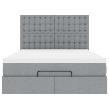 Struttura Letto Pouf con Materasso 140x190 cm in Tessuto | homemem39