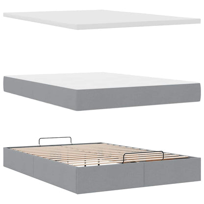 Struttura Letto Pouf con Materasso 140x190 cm in Tessuto | homemem39