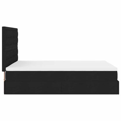 Struttura Letto Pouf con Materasso Nero 140x190 cm in Tessuto | homemem39