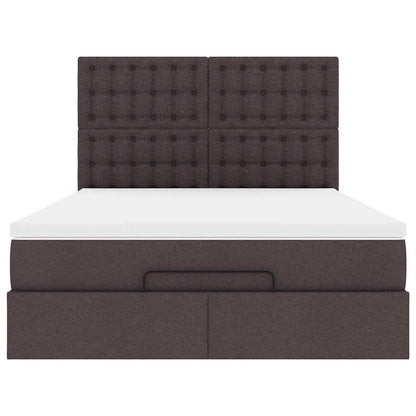 Struttura Letto Pouf con Materasso 140x190 cm in Tessuto | homemem39