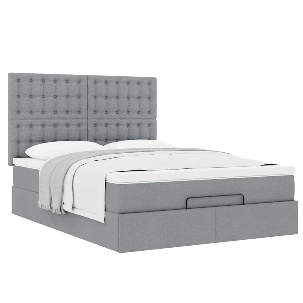 Struttura Letto Pouf con Materasso 140x200 cm in Tessuto | homemem39