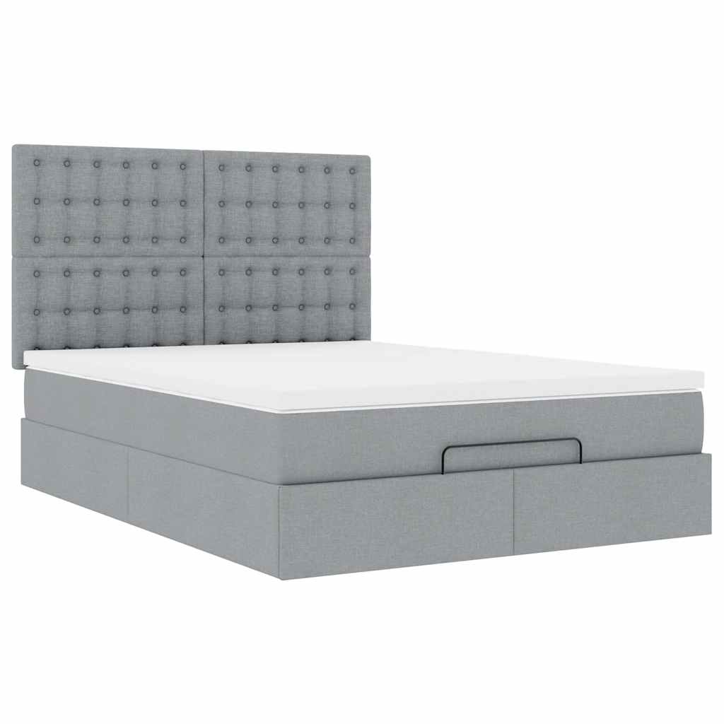 Struttura Letto Pouf con Materasso 140x200 cm in Tessuto | homemem39