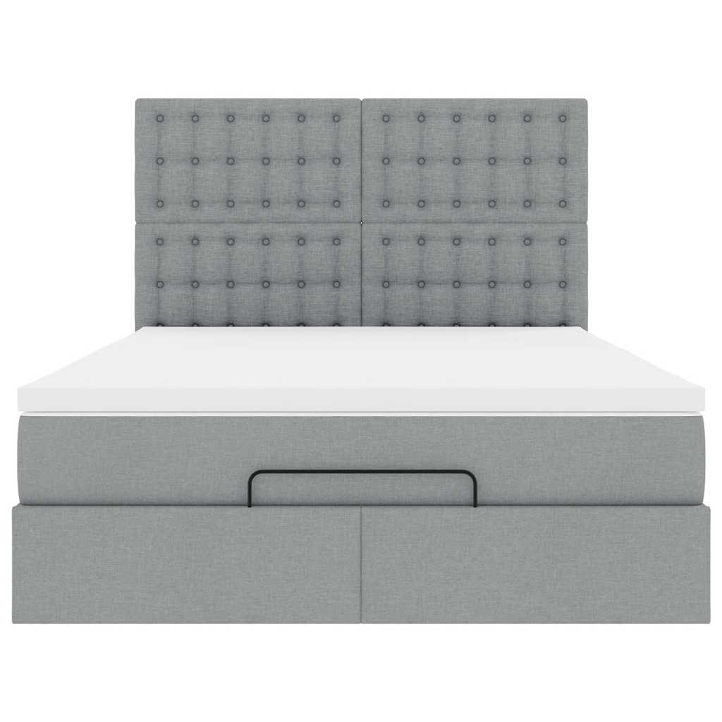 Struttura Letto Pouf con Materasso 140x200 cm in Tessuto | homemem39