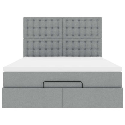 Struttura Letto Pouf con Materasso 140x200 cm in Tessuto | homemem39