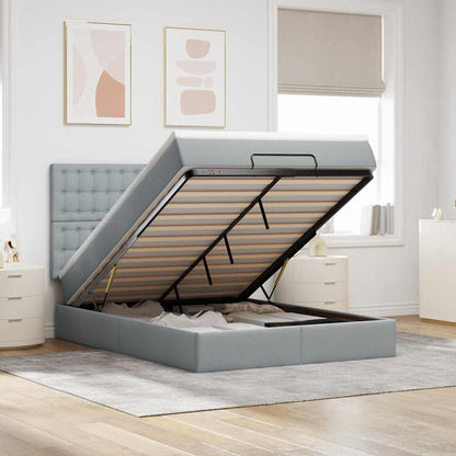 Struttura Letto Pouf con Materasso 140x200 cm in Tessuto | homemem39