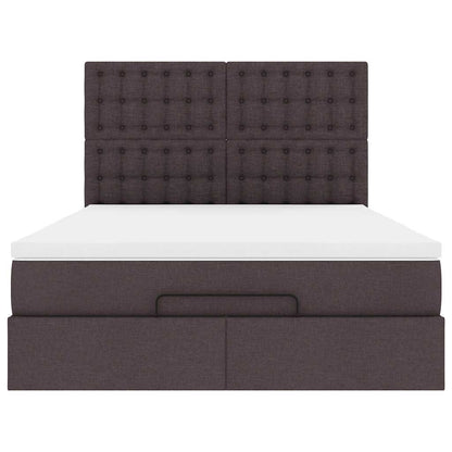 Struttura Letto Pouf con Materasso 140x200 cm in Tessuto - homemem39