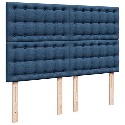 Struttura Letto Pouf con Materasso Blu 140x200cm in Tessuto | homemem39