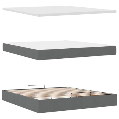 Struttura Letto Pouf con Materasso 160x200 cm in Tessuto | homemem39