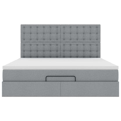 Struttura Letto Pouf con Materasso 180x200 cm in Tessuto