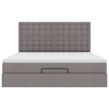 Struttura Letto Pouf con Materasso Tortora 180x200cm in Tessuto | homemem39