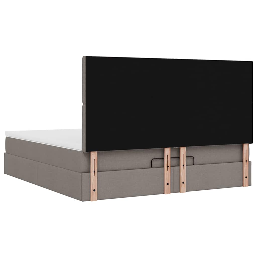 Struttura Letto Pouf con Materasso Tortora 180x200cm in Tessuto | homemem39