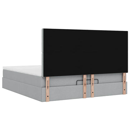 Struttura Letto Pouf con Materassi 200x200 cm in Tessuto