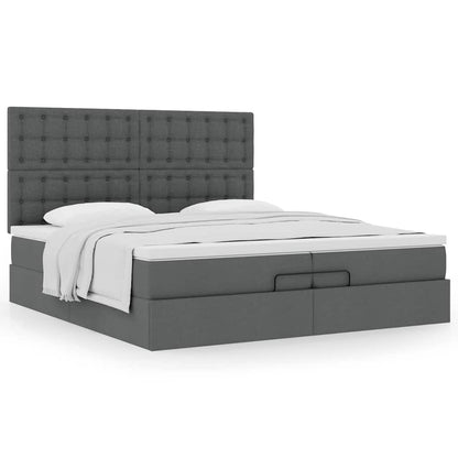 Struttura Letto Pouf con Materassi 200x200 cm in Tessuto | homemem39