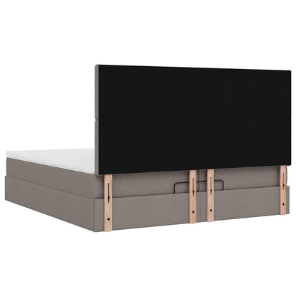 Struttura Letto Pouf con Materassi Tortora 200x200 cm Tessuto | homemem39