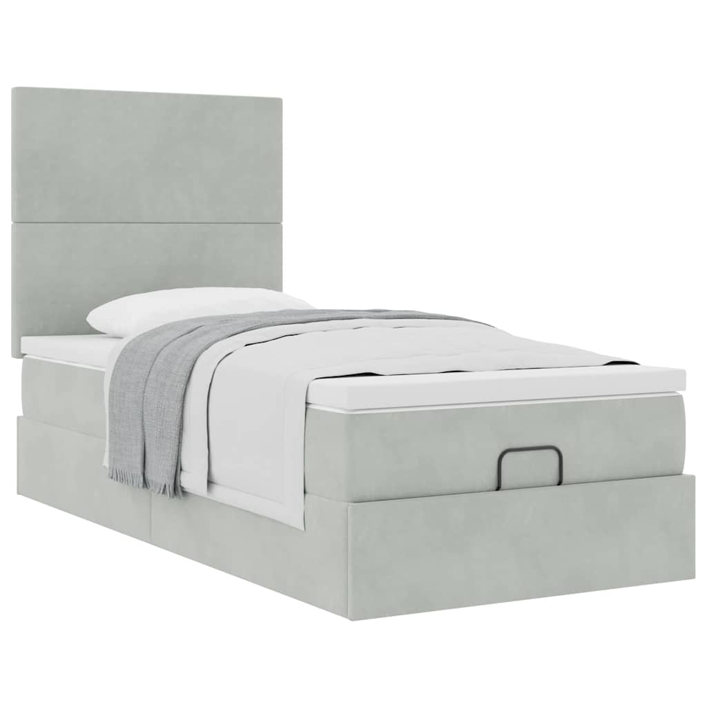Struttura Letto Pouf con Materassi 80x200 cm in Velluto | homemem39