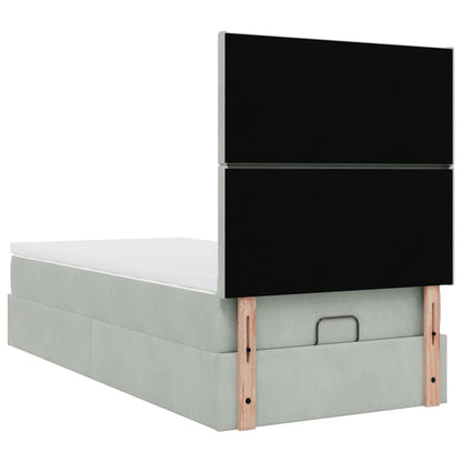 Struttura Letto Pouf con Materassi 80x200 cm in Velluto | homemem39