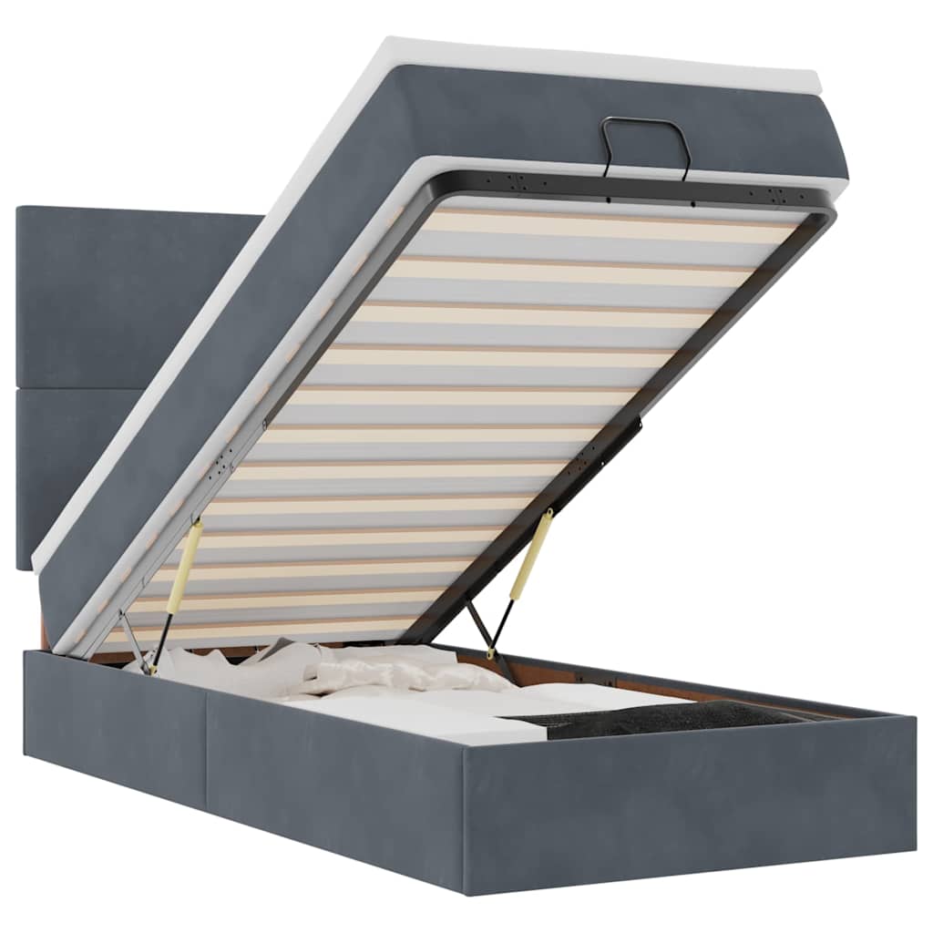 Struttura Letto Pouf con Materassi 180x200 cm in Velluto - homemem39