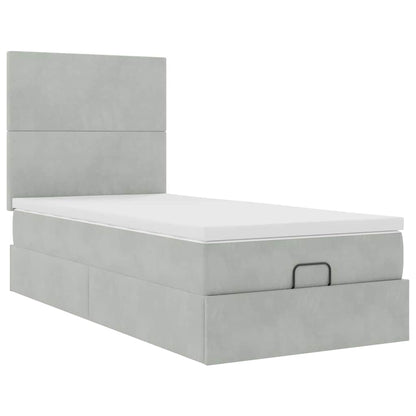 Struttura Letto Pouf con Materassi 90x190 cm in Velluto | homemem39
