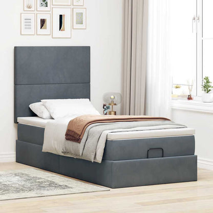 Struttura Letto Pouf con Materassi 90x190 cm in Velluto | homemem39